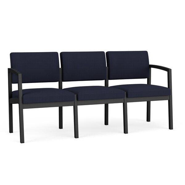 Lesro Navy/Midnight Seat, 3 Seat Sofa, 64.5 W 24.5 L 32 H, Open House Solid Color Fabric Seat LS3101 - main